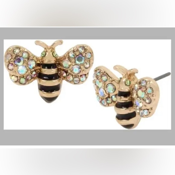 Betsey Johnson Jewelry - Betsy Johnson Bee Rhinestone Stud Earrings